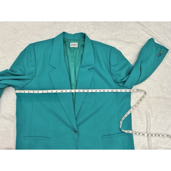 Women's Vintage Plus Size KORET Teal Green Turquoise Lined Blazer - Picture 10 of 10